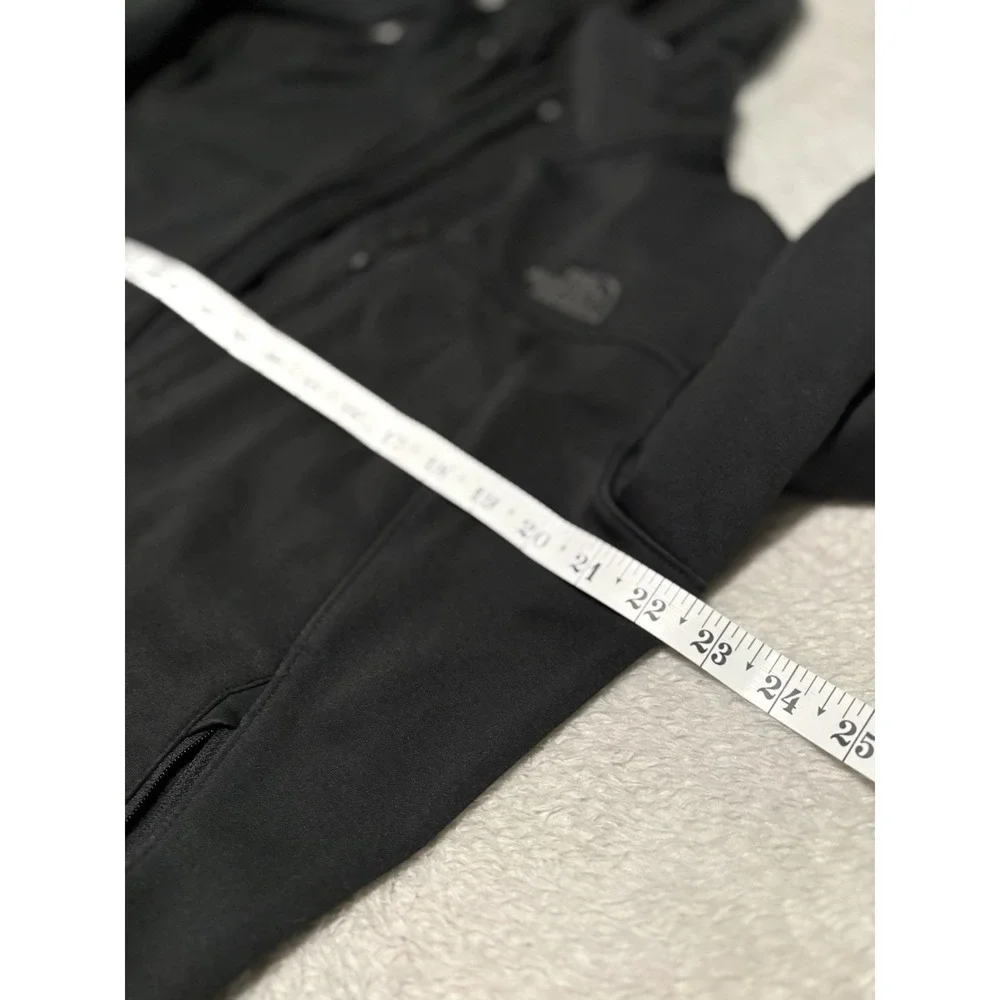 North Face Men's Large Solid Black Full Zip Jacket Hood Polyester READ